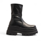 Europeon Union Women Black Leather Half Boot #3406